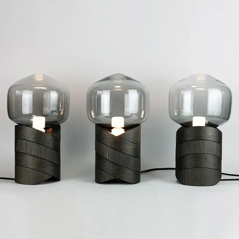 Smoked Glass Resin Lamp
