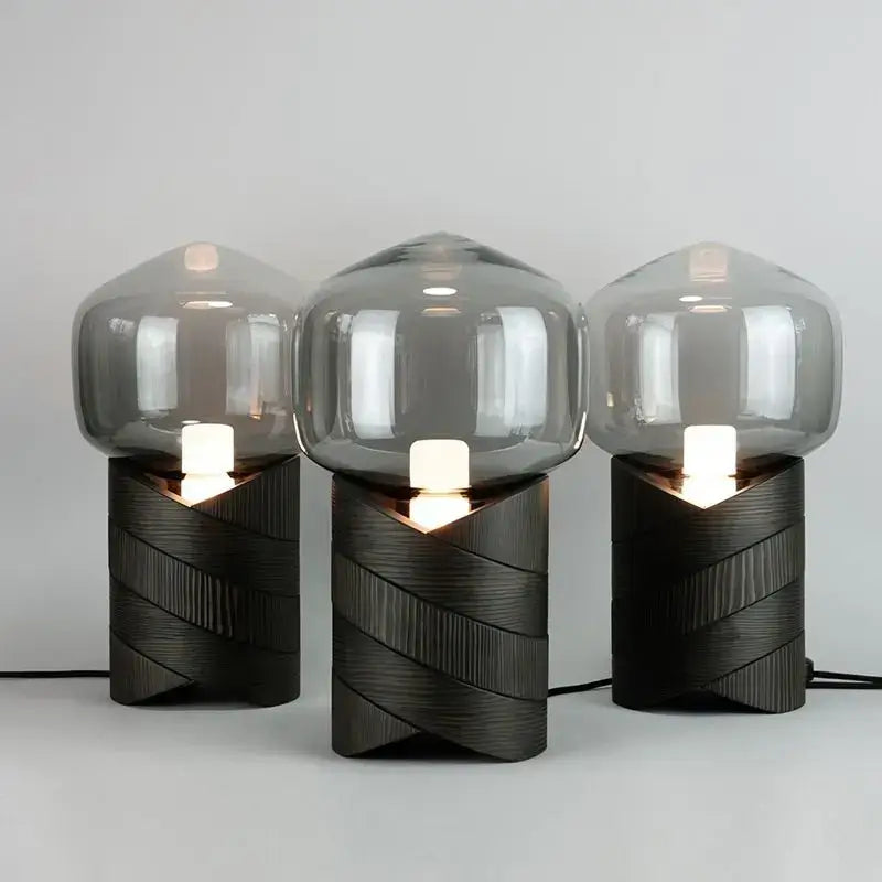 Smoked Glass Resin Lamp