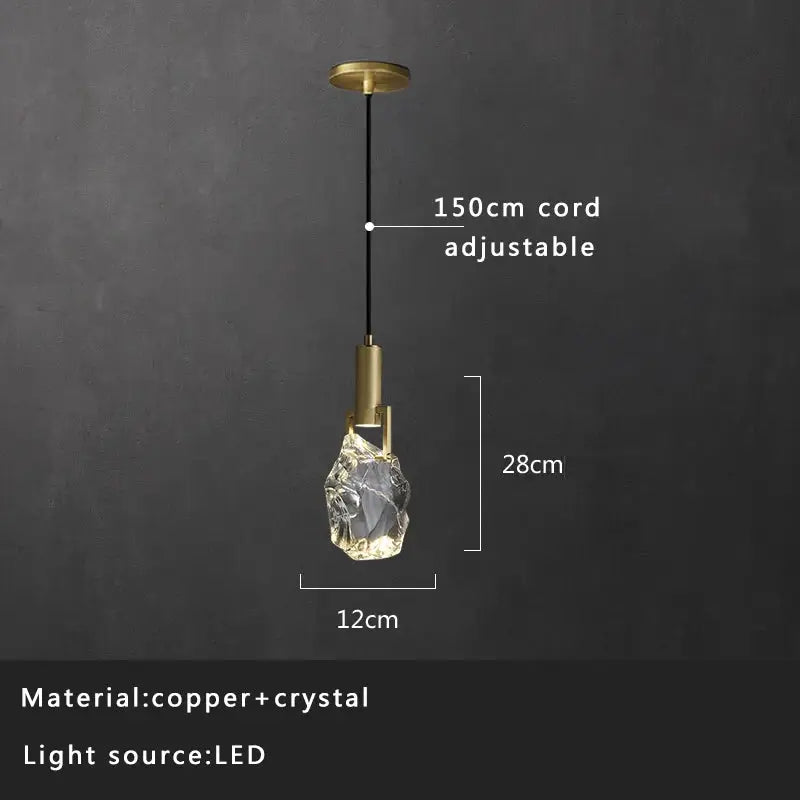 Crystal Copper Pendant Light