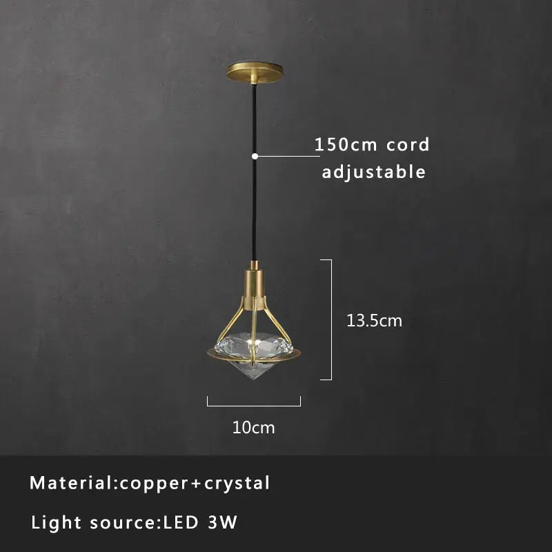 Crystal Copper Pendant Light