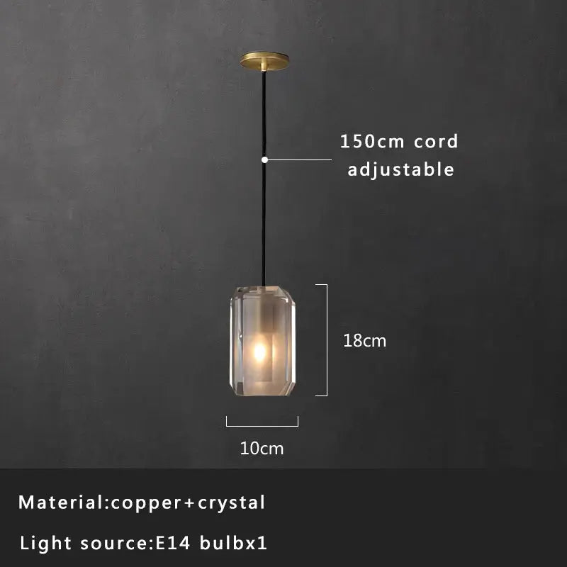 Crystal Copper Pendant Light