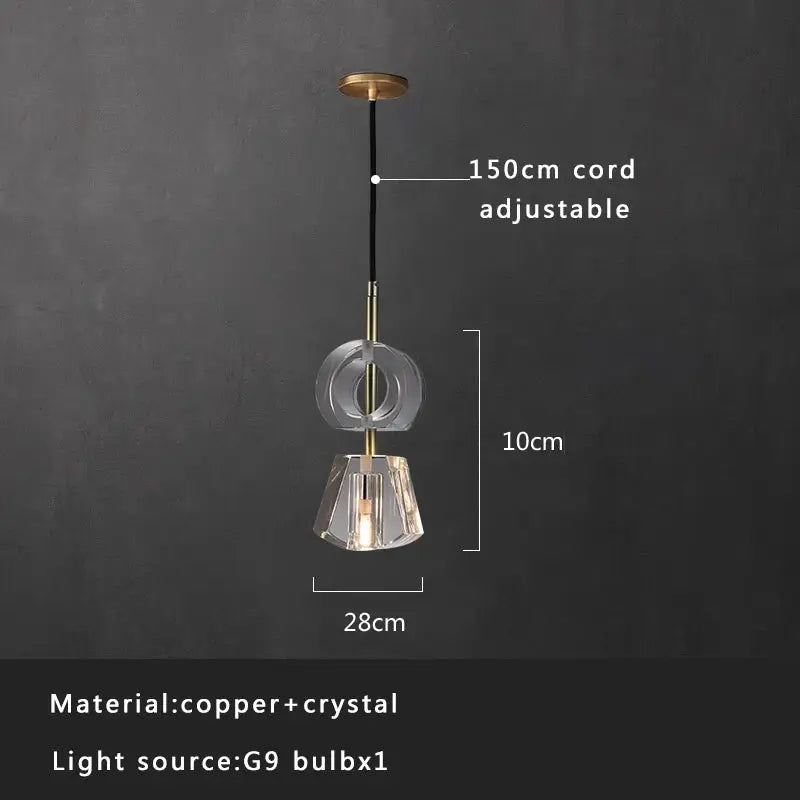 Crystal Copper Pendant Light