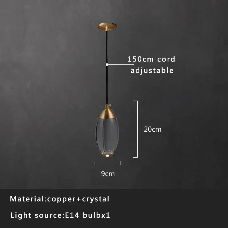 Crystal Copper Pendant Light