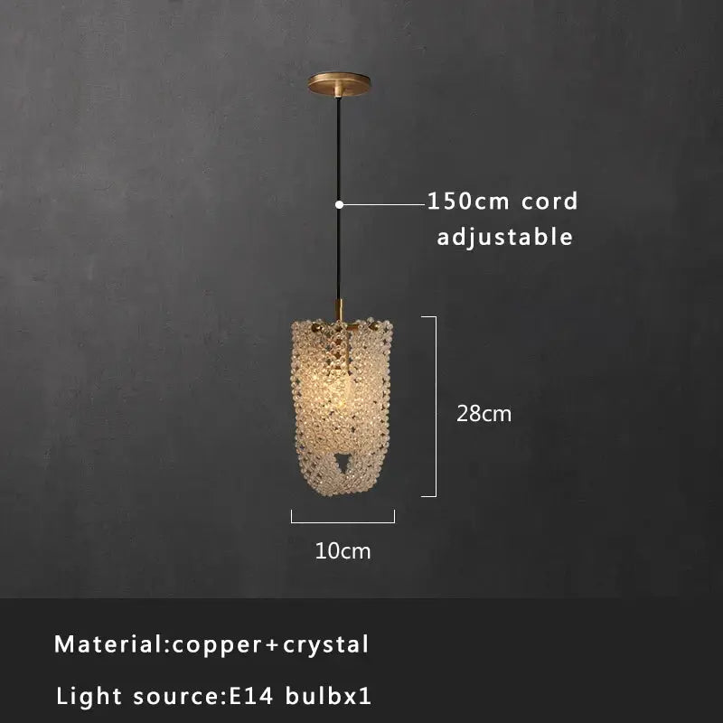 Crystal Copper Pendant Light
