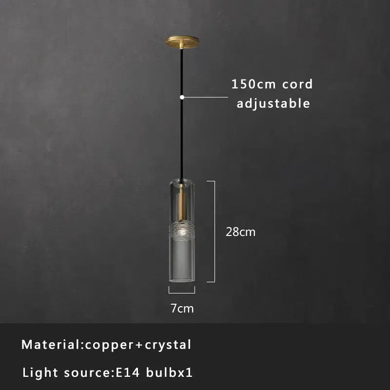 Crystal Copper Pendant Light