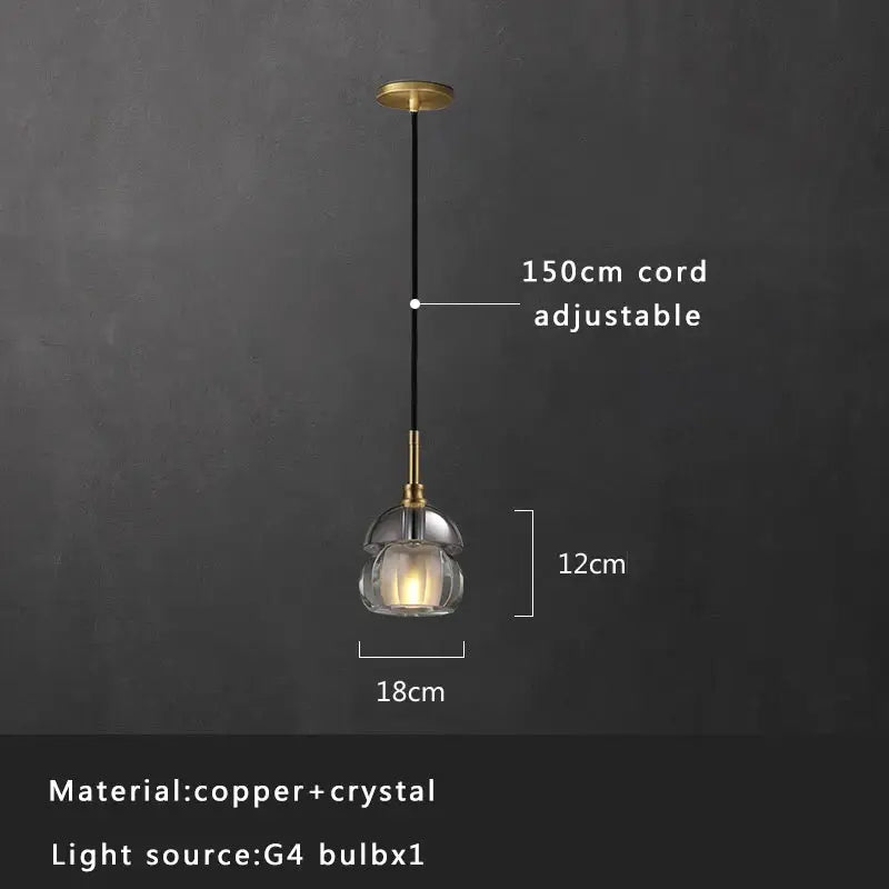 Crystal Copper Pendant Light