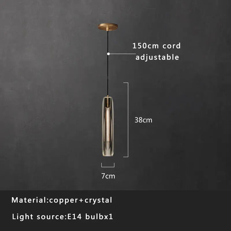Crystal Copper Pendant Light