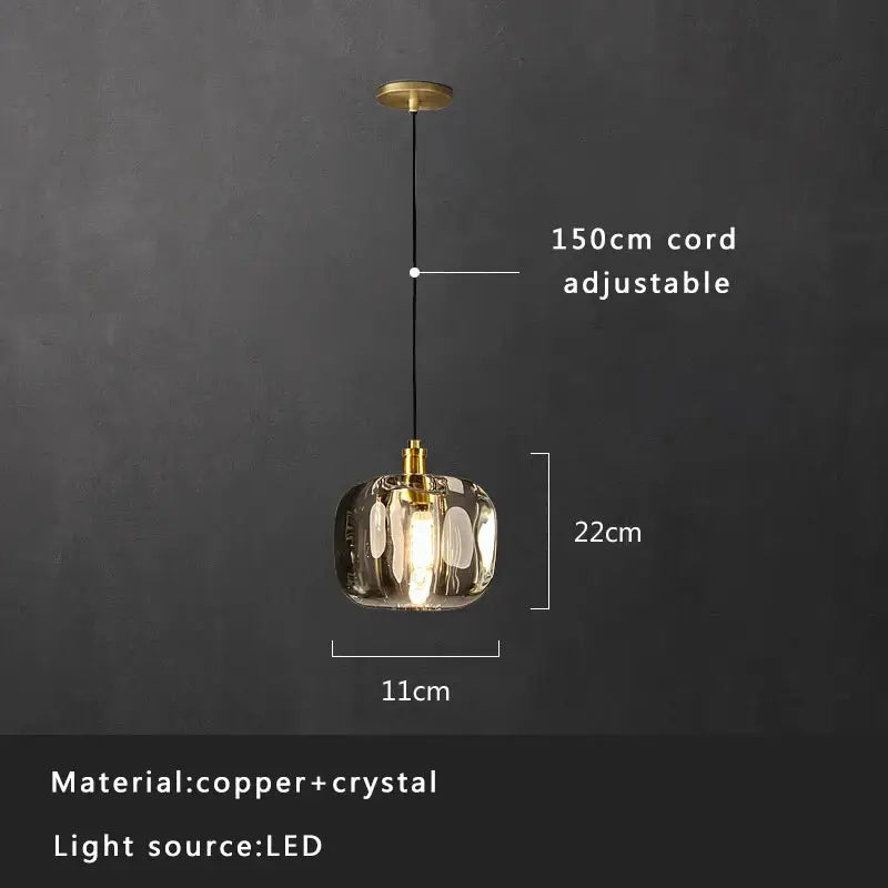 Crystal Copper Pendant Light