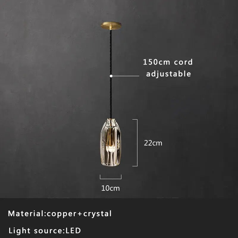 Crystal Copper Pendant Light