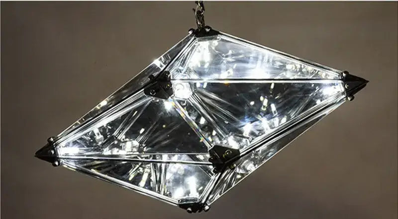 Amber Diamond Glass Pendant