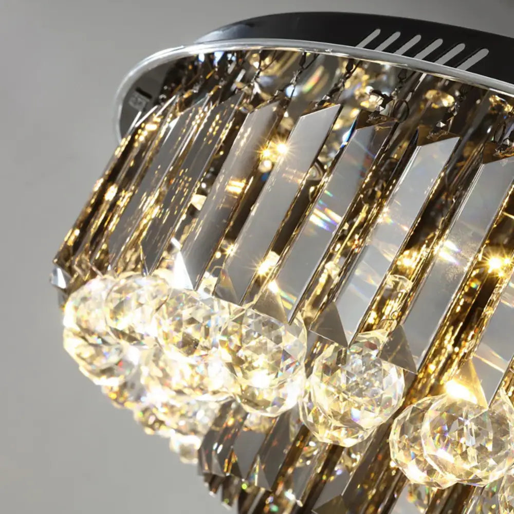 Gray Crystal LED Chandelier