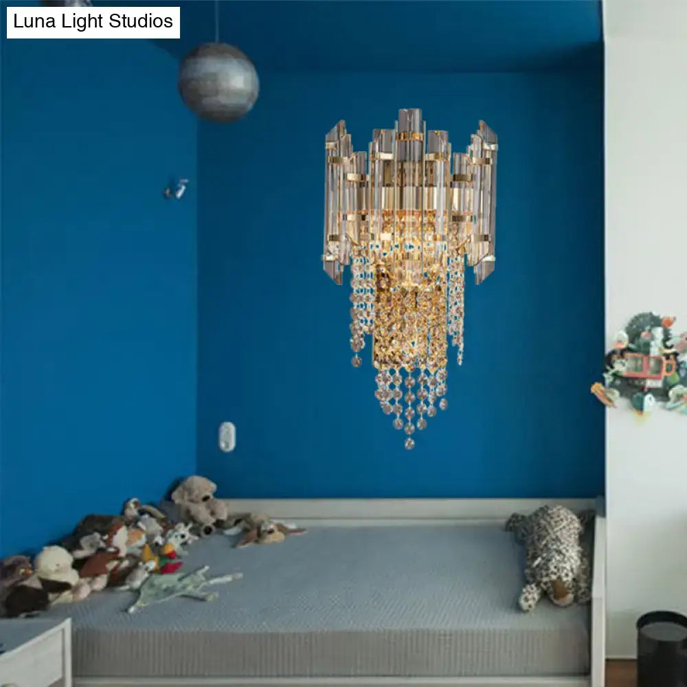 Gray Crystal Wall Sconce