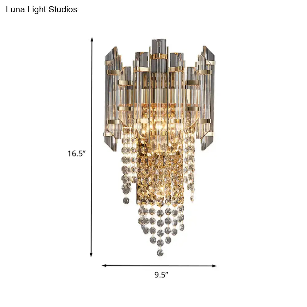 Gray Crystal Wall Sconce
