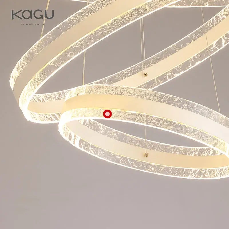 Black Spiral LED 3-Ring Chandelier
