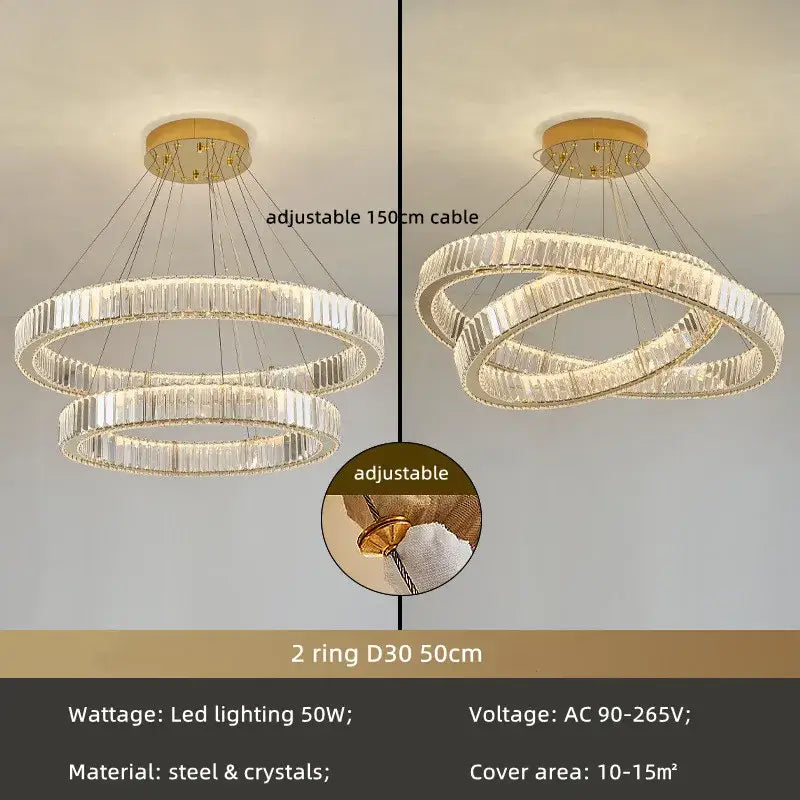 Chrome Crystal LED Chandelier