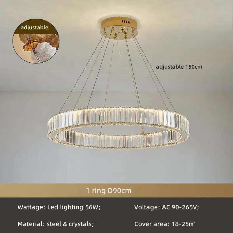 Chrome Crystal LED Chandelier