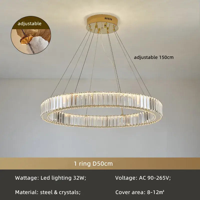 Chrome Crystal LED Chandelier
