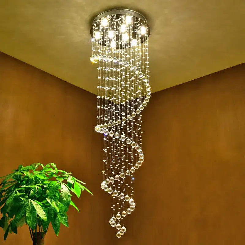 Spiral Crystal Staircase Chandelier