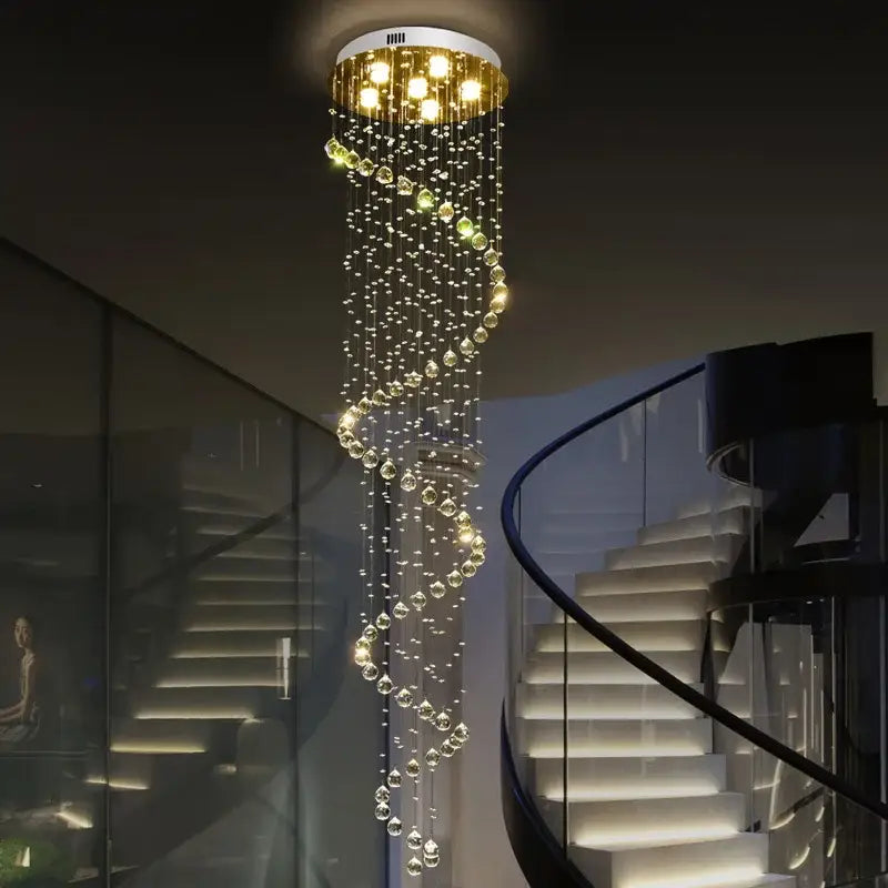 Spiral Crystal Staircase Chandelier
