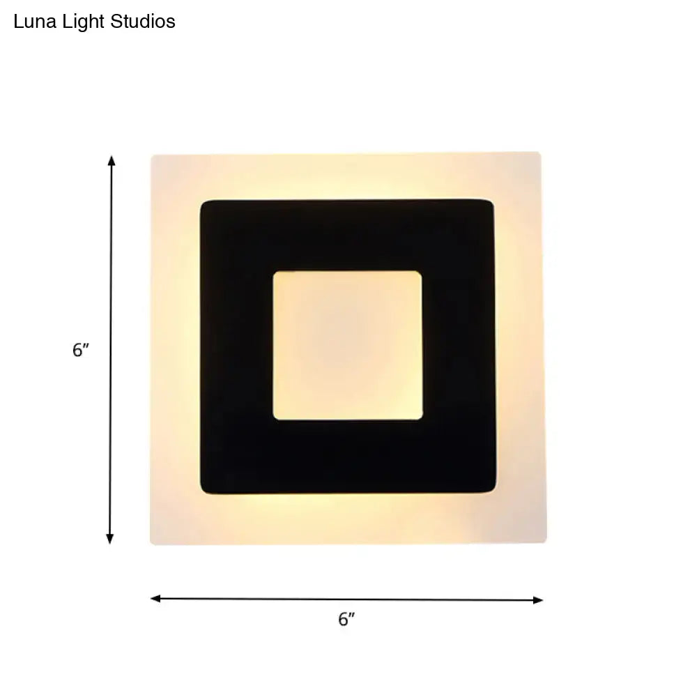 Black Acrylic Square-Shape Wall Sconce