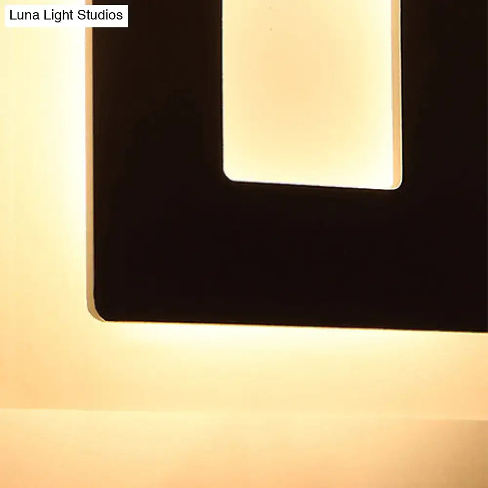 Black Acrylic Square-Shape Wall Sconce