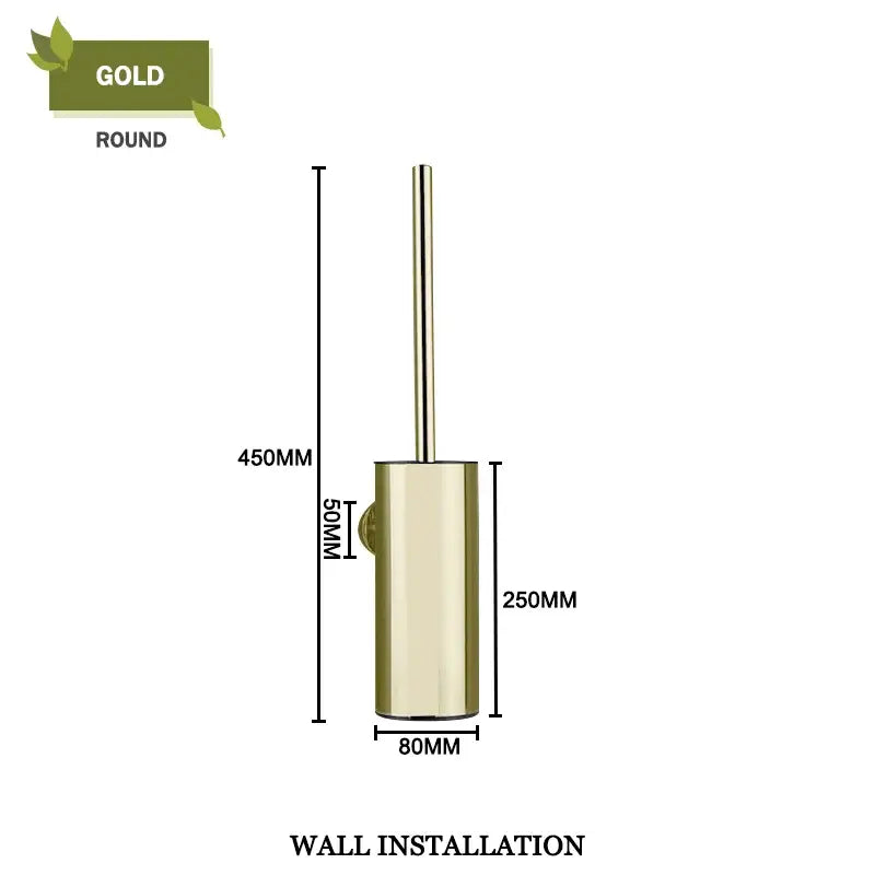 Gold Square Toilet Brush Set