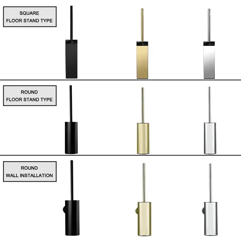 Gold Square Toilet Brush Set