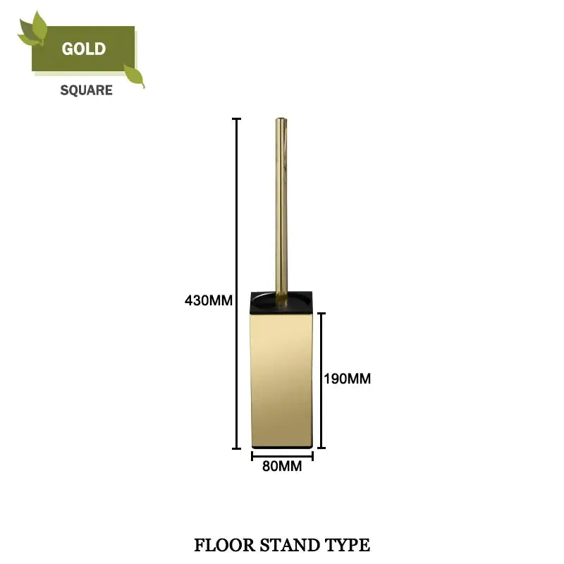 Gold Square Toilet Brush Set