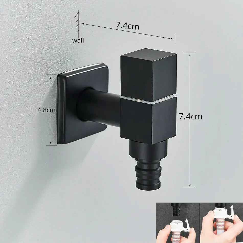 Black Brass Wall Faucet