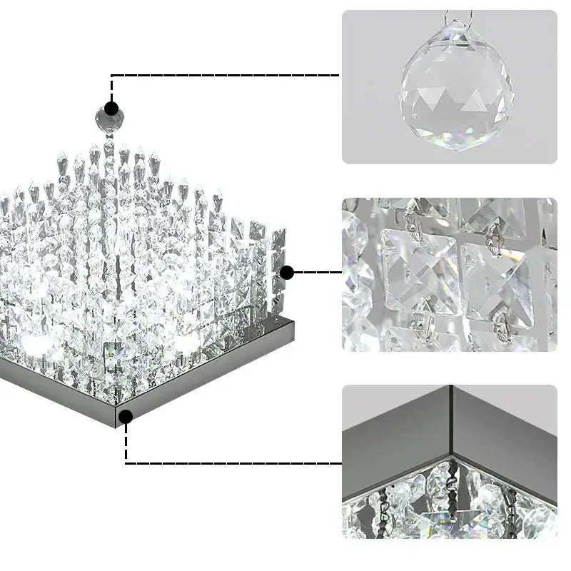 Black Crystal LED 40cm Chandelier