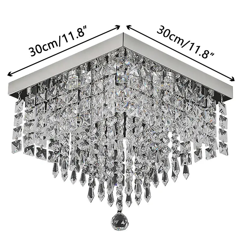 Black Crystal LED 40cm Chandelier