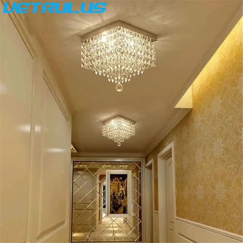 Black Crystal LED 40cm Chandelier
