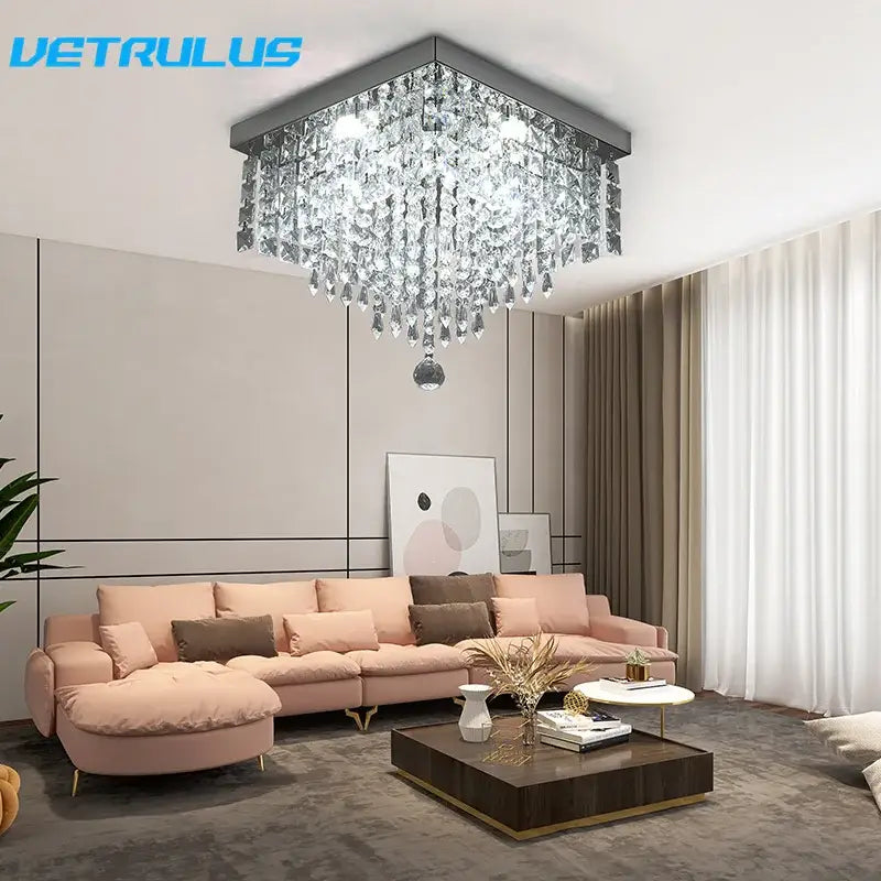 Black Crystal LED 40cm Chandelier
