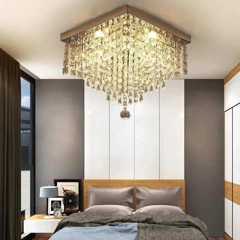 Black Crystal LED 40cm Chandelier