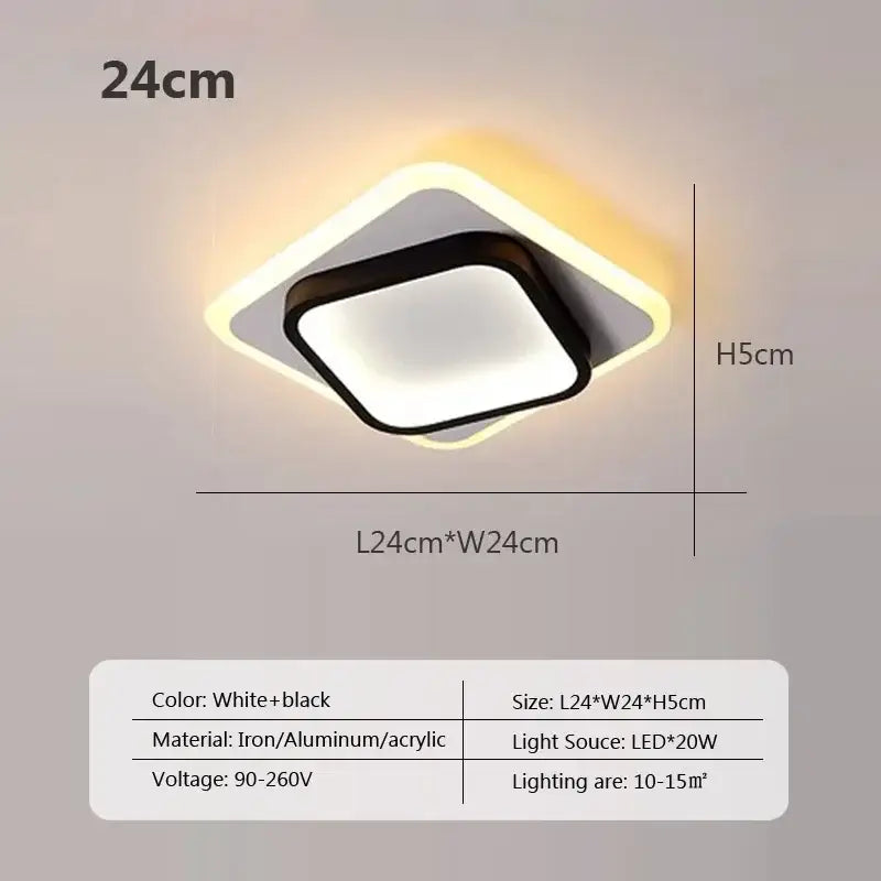 Black Square LED Ceiling Light