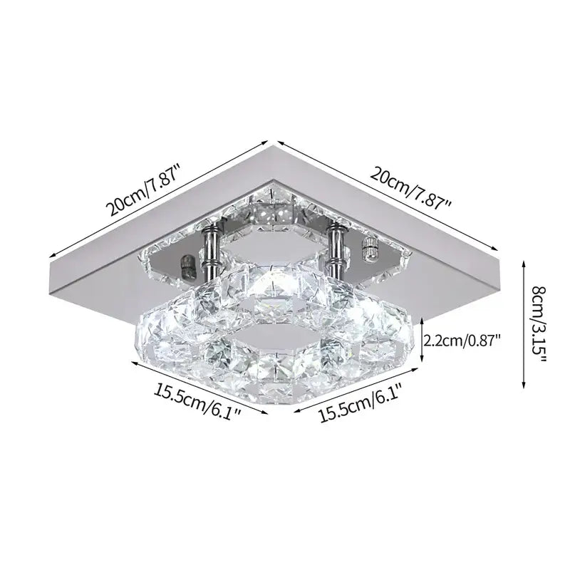 Chrome Crystal Ceiling Light For Bedroom