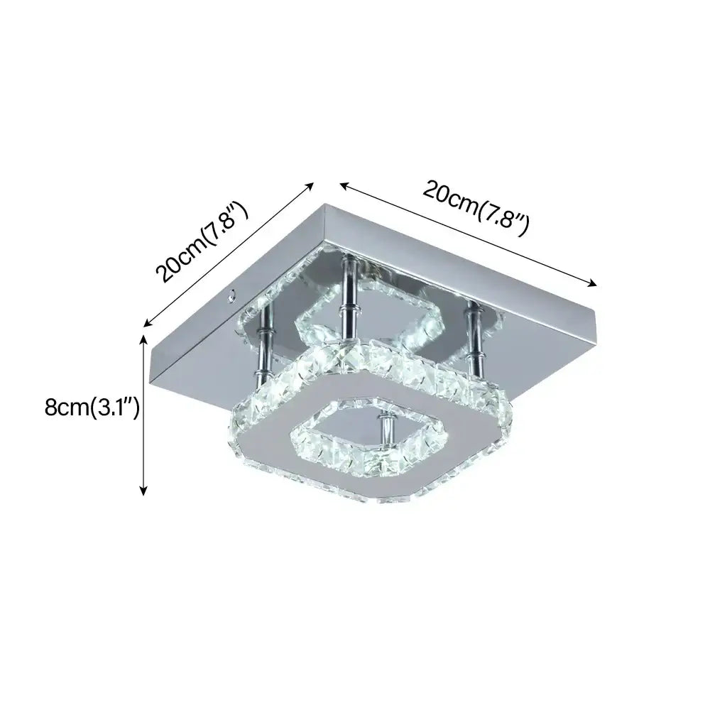 Chrome Crystal Ceiling Light For Bedroom