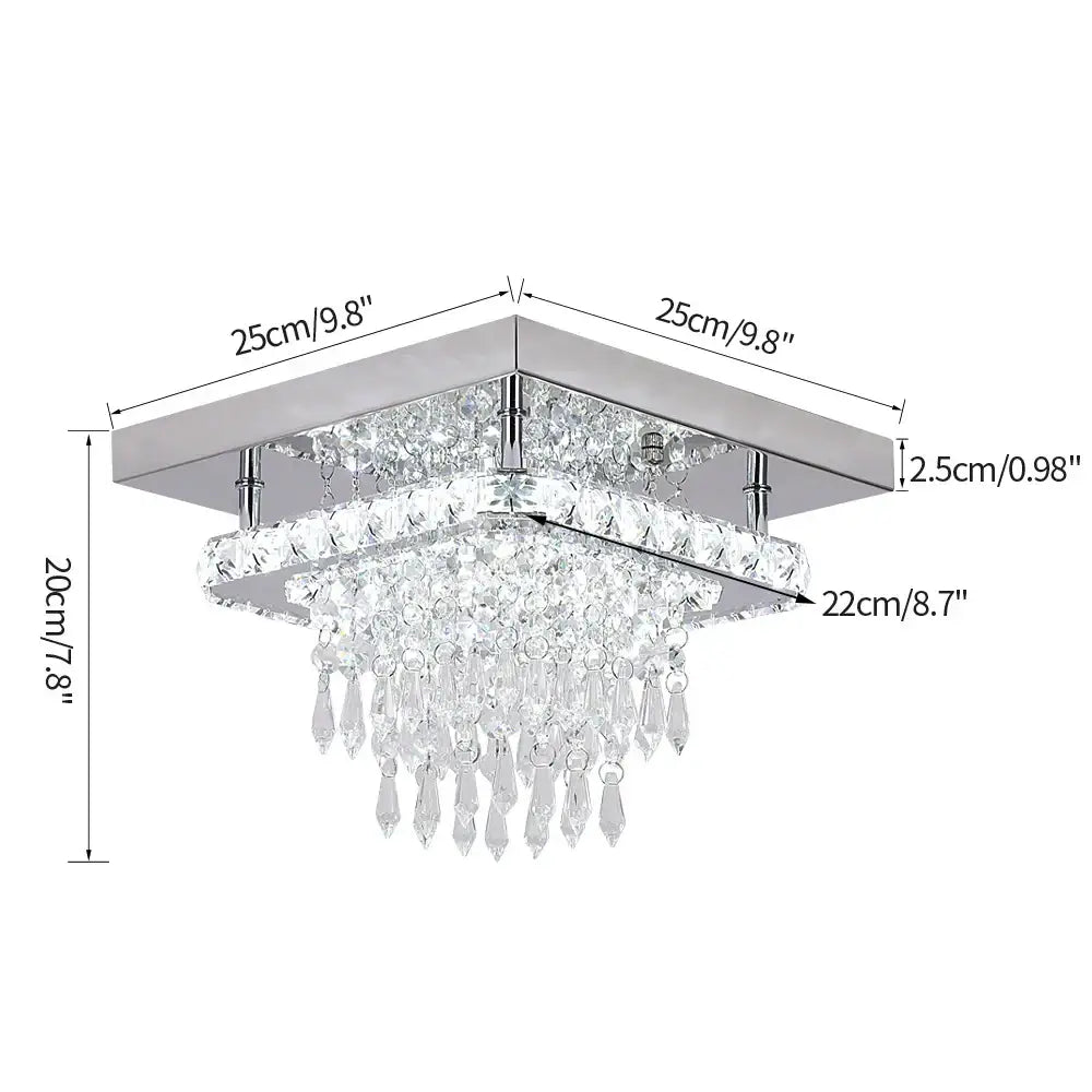 Chrome Crystal Ceiling Light For Bedroom
