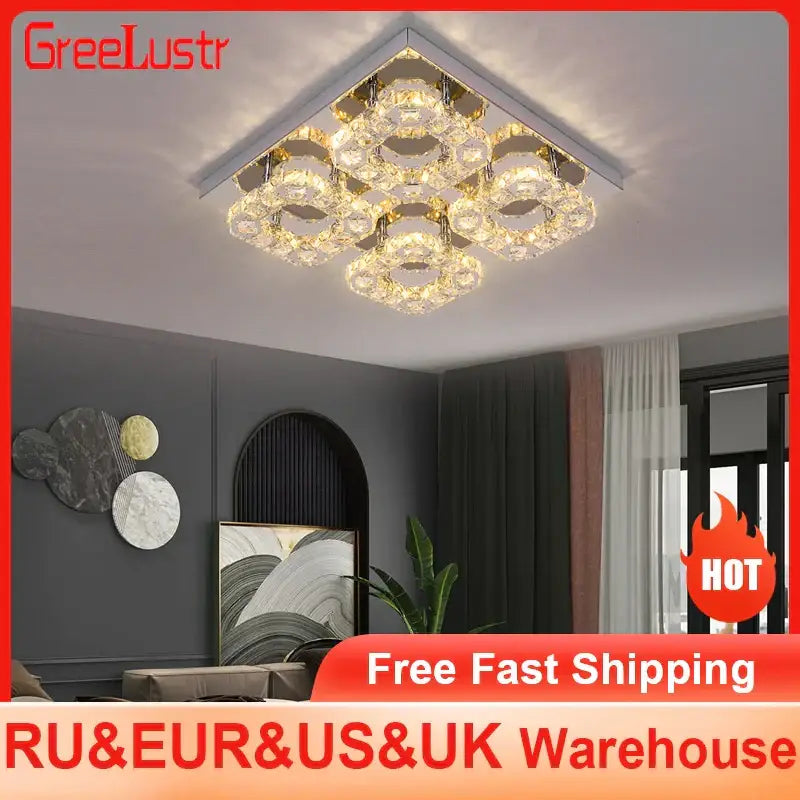 Chrome Dimmable Crystal Light