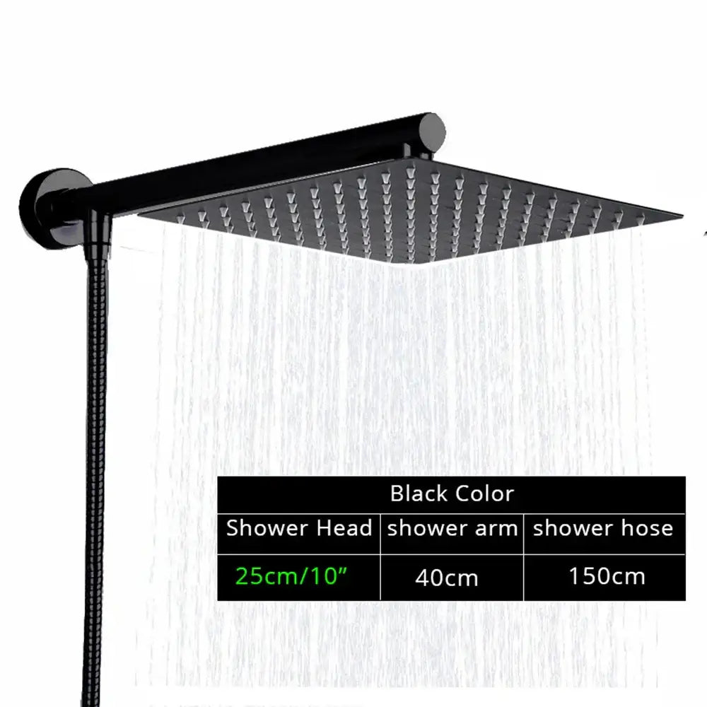 Chrome Rainfall Shower Head Square 12-Inch