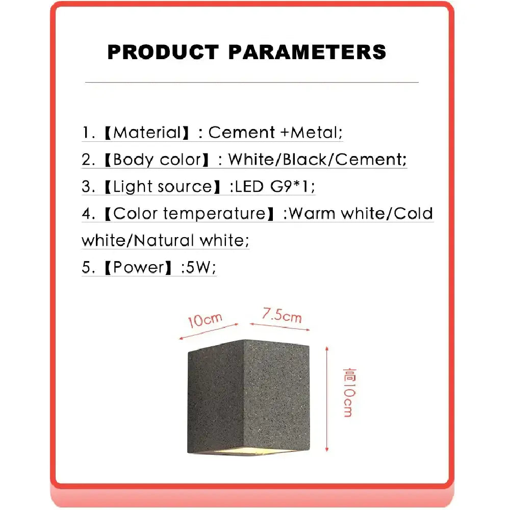 Gray Cement Wall Sconce