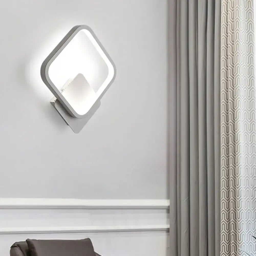 White Square Wall Sconce