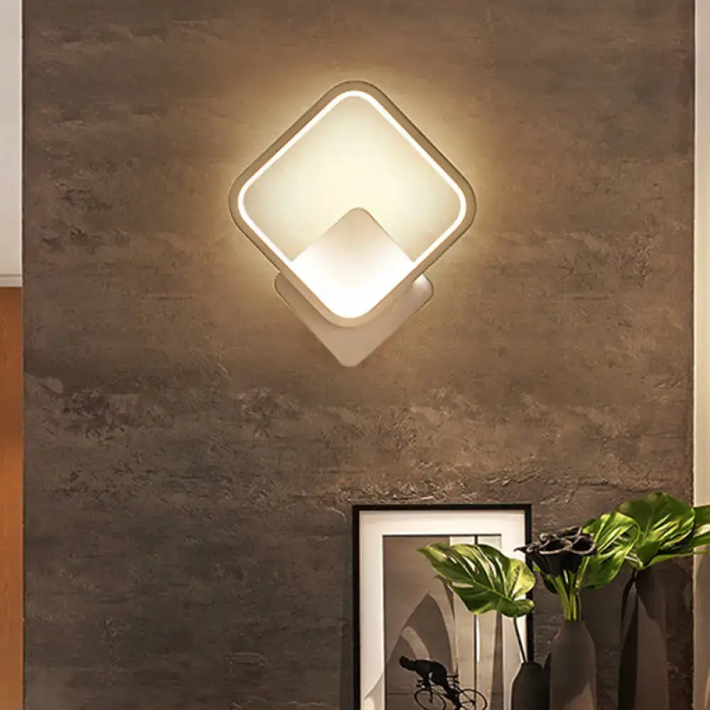 White Square Wall Sconce