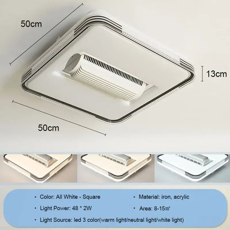 White Chrome Ceiling Fan Light