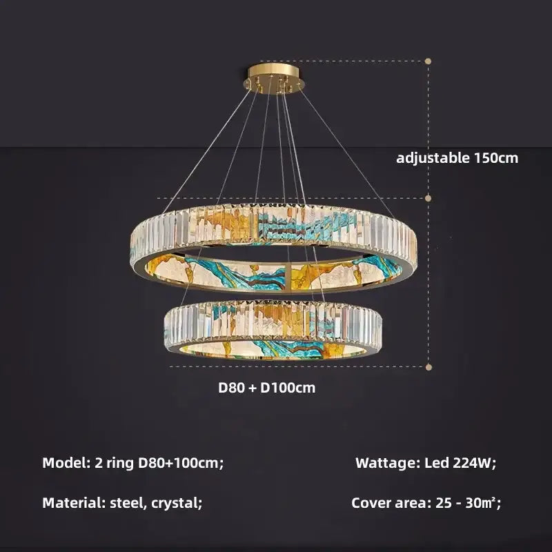 Stained Glass LED Chandelier