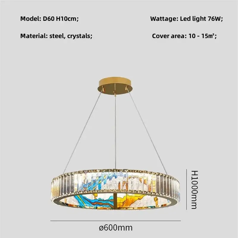Stained Glass LED Chandelier