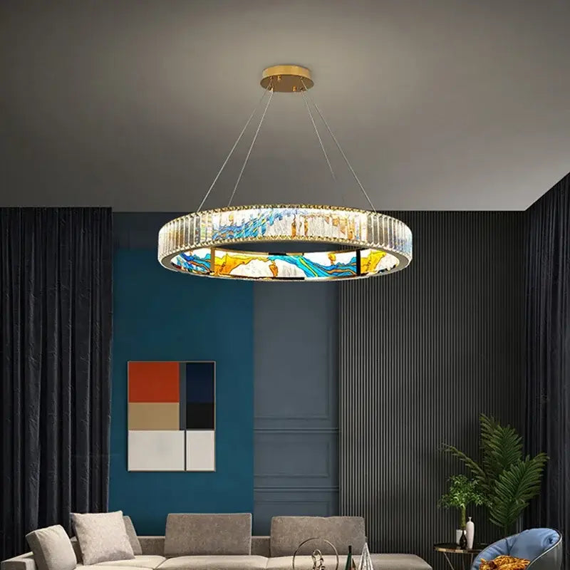 Stained Glass LED Chandelier