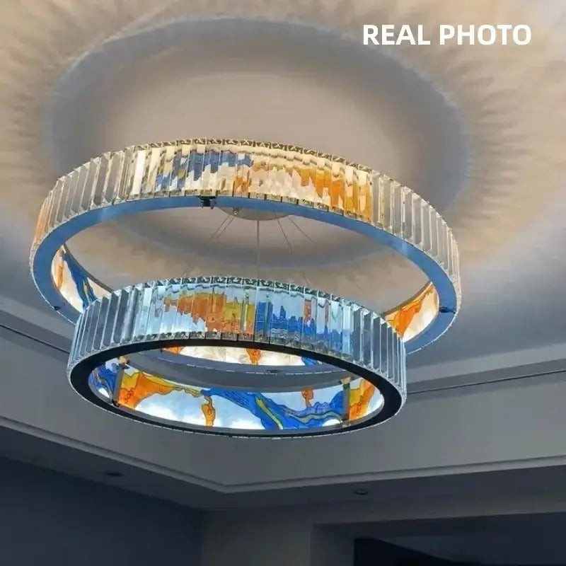 Stained Glass LED Chandelier