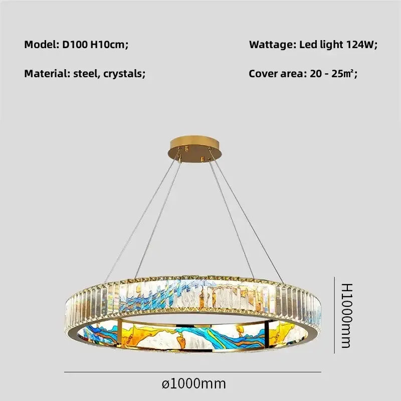 Stained Glass LED Chandelier