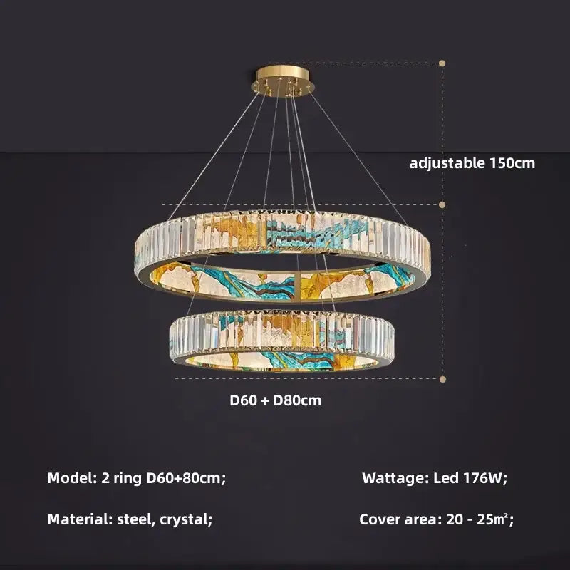 Stained Glass LED Chandelier
